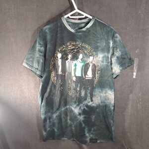 Supernatural Join The Hunt Black Grey Tie Dye Team Free Will Graphic Tee VG L